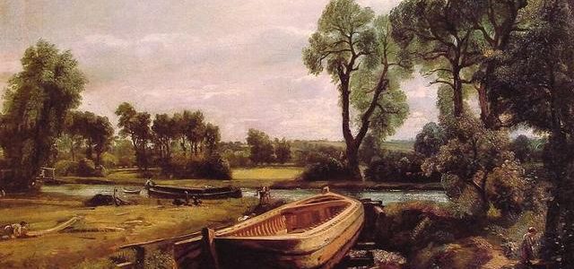 Construção de Barco Perto do Moinho de Flatford, John Constable