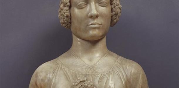 Busto de uma mulher segurando um buquê, Andrea del Verrocchio