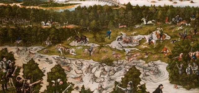 Caçadas no Castelo de Torgau, Lucas Cranach, o Velho